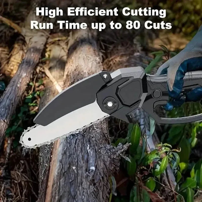Mini Handheld Chain Saw - Band Saw with Premium Splash Protection, Safety Lock - A-1 Thread Vault