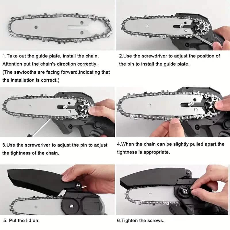 Mini Handheld Chain Saw - Band Saw with Premium Splash Protection, Safety Lock - A-1 Thread Vault