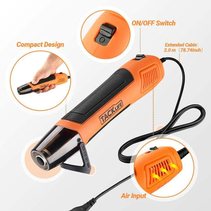 Mini Heat Gun 350W/662°F Hot Air Gun with 6.56Ft Long Cable - A-1 Thread Vault