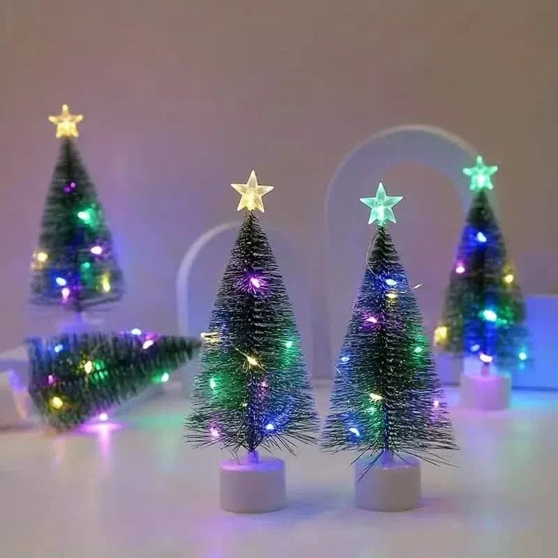 Mini Lighted Colorful Christmas Tree with LED Night Light Acrylic Artificial - A-1 Thread Vault