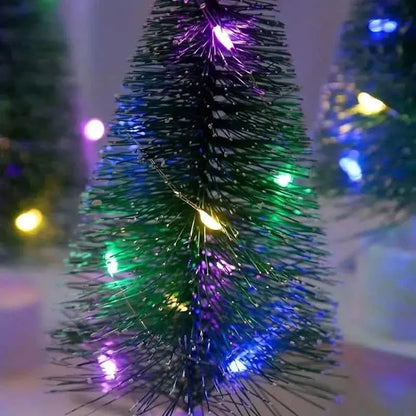 Mini Lighted Colorful Christmas Tree with LED Night Light Acrylic Artificial - A-1 Thread Vault