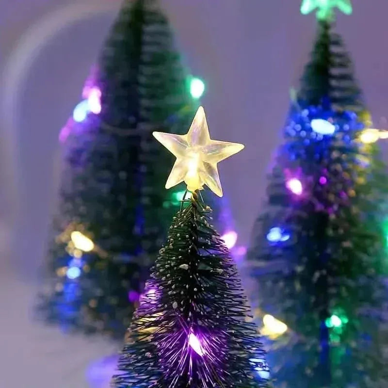 Mini Lighted Colorful Christmas Tree with LED Night Light Acrylic Artificial - A-1 Thread Vault