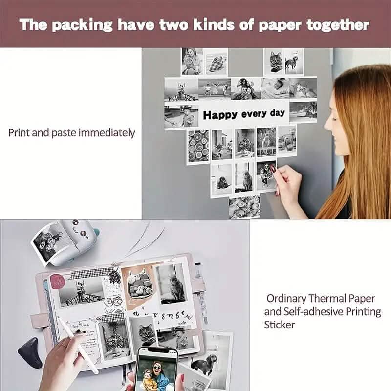 Mini Pocket Wireless BT Thermal Inkless Printer for Smartphones - A-1 Thread Vault
