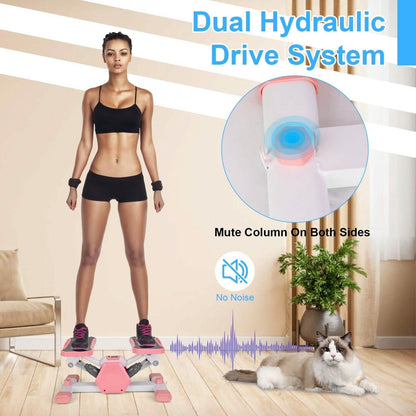Mini Stepper Stair Stepper with Resistance Bands Quiet Workout with Digital Timer - A-1 Thread Vault