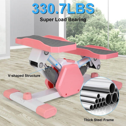Mini Stepper Stair Stepper with Resistance Bands Quiet Workout with Digital Timer - A-1 Thread Vault