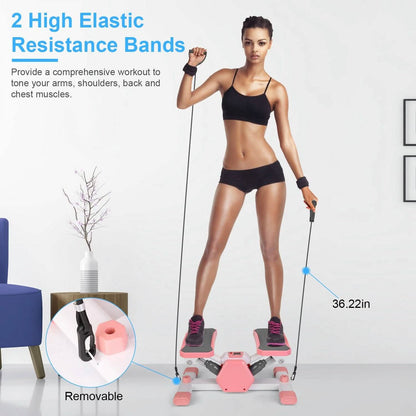 Mini Stepper Stair Stepper with Resistance Bands Quiet Workout with Digital Timer - A-1 Thread Vault