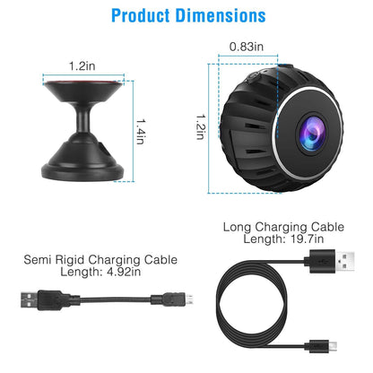 Mini Wireless Camera Wifi IR Night Vision HD 1080P Home Security - A-1 Thread Vault