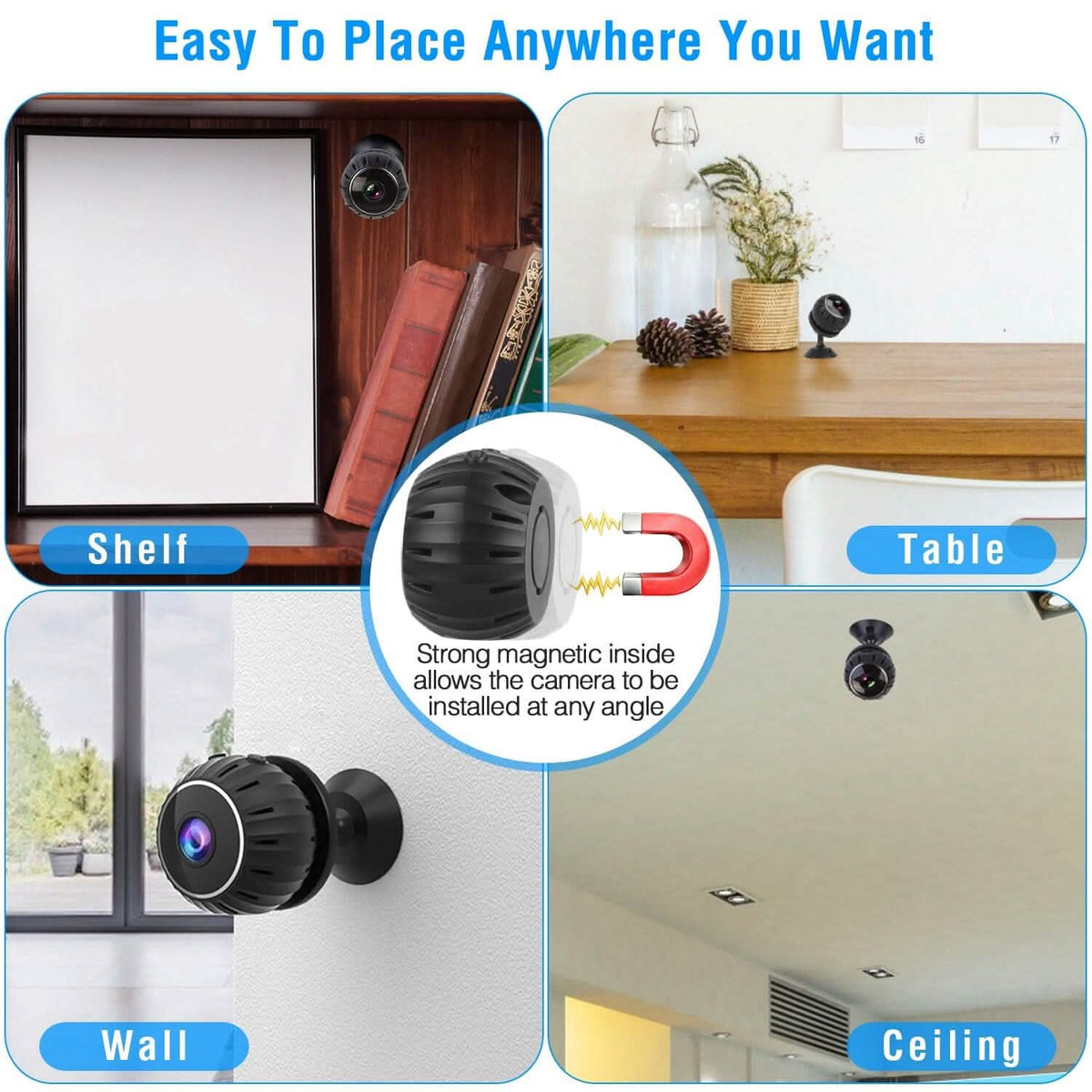 Mini Wireless Camera Wifi IR Night Vision HD 1080P Home Security - A-1 Thread Vault