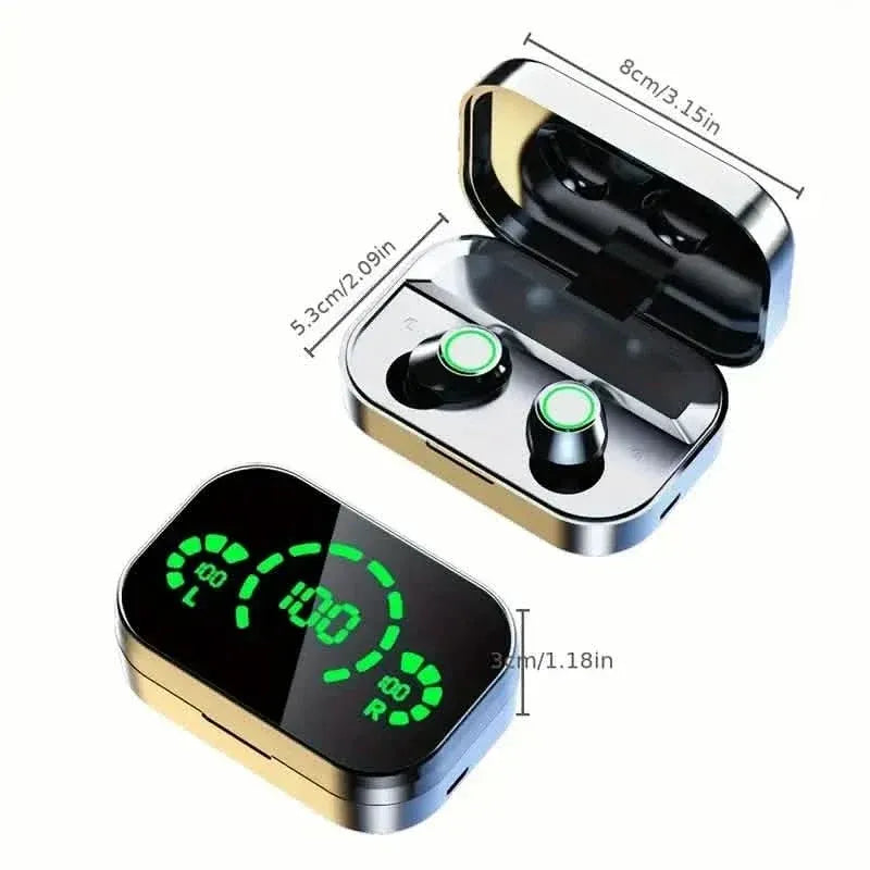Mini Wireless Earbuds with Digital Display - True Wireless Stereo Earphones - A-1 Thread Vault
