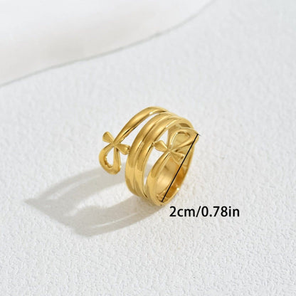 Minimalist Bow Design Statement Ring (MAC411) - A-1 Thread Vault