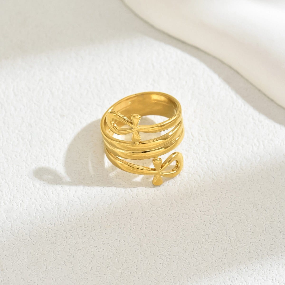 Minimalist Bow Design Statement Ring (MAC411) - A-1 Thread Vault