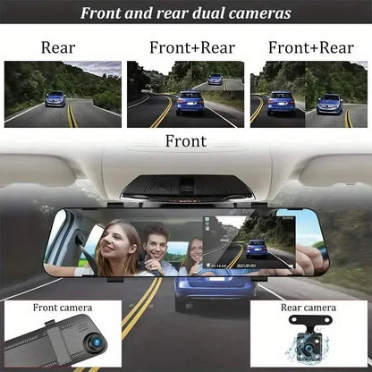 Mirror Dash Cam 4.5 Inch Rear View Mirror 1080P Front and Rear View Dual Cameras - A-1 Thread Vault
