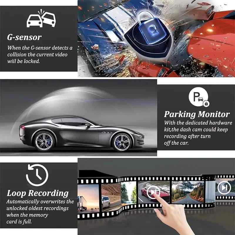 Mirror Dash Cam 4.5 Inch Rear View Mirror 1080P Front and Rear View Dual Cameras - A-1 Thread Vault