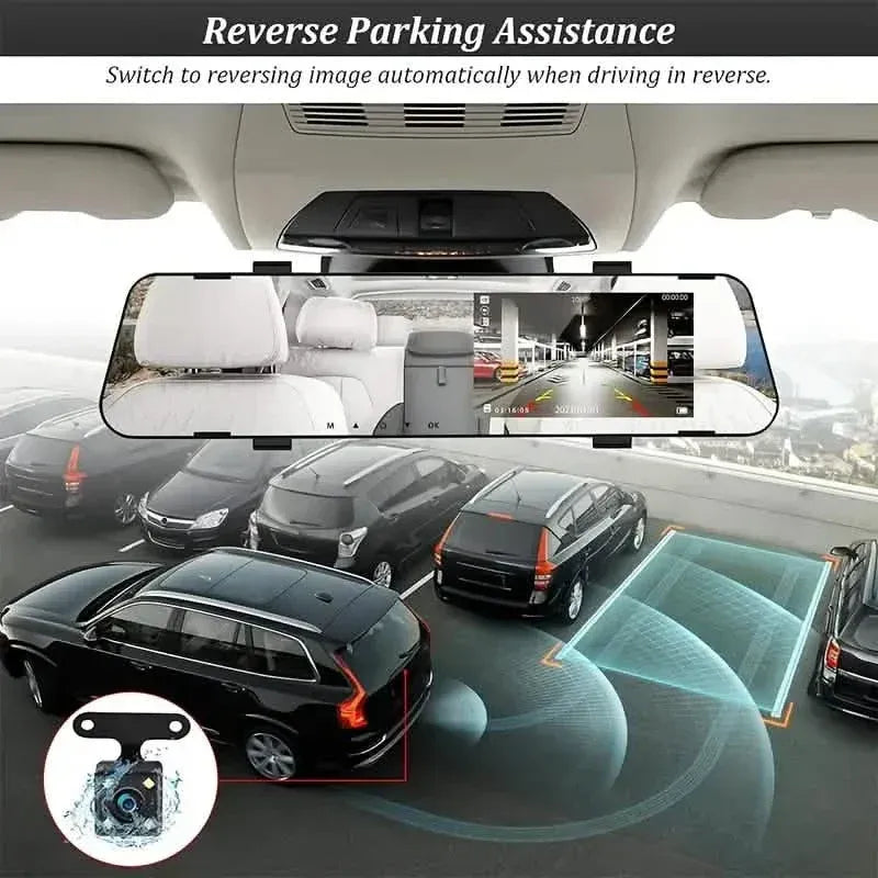 Mirror Dash Cam 4.5 Inch Rear View Mirror 1080P Front and Rear View Dual Cameras - A-1 Thread Vault