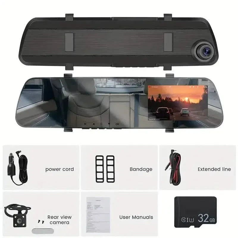 Mirror Dash Cam 4.5 Inch Rear View Mirror 1080P Front and Rear View Dual Cameras - A-1 Thread Vault