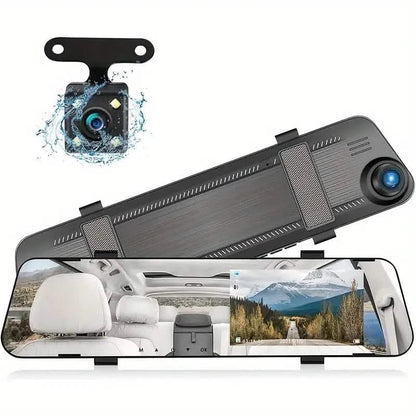 Mirror Dash Cam 4.5 Inch Rear View Mirror 1080P Front and Rear View Dual Cameras - A-1 Thread Vault