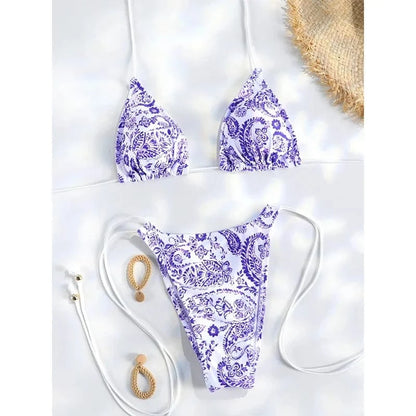 Miyouj 2025 Bikini String Swimsuit Sexy Female Bathsuit Women Swimwear High Cut Bathwear Bandage Biquini Leopard Two Pieces Suit - A-1 Thread Vault
