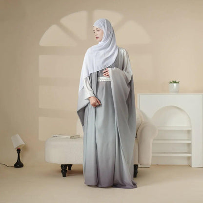 Glitter Gradient Polyester Abaya Set 4-Piece (MOA036) - A-1 Thread Vault