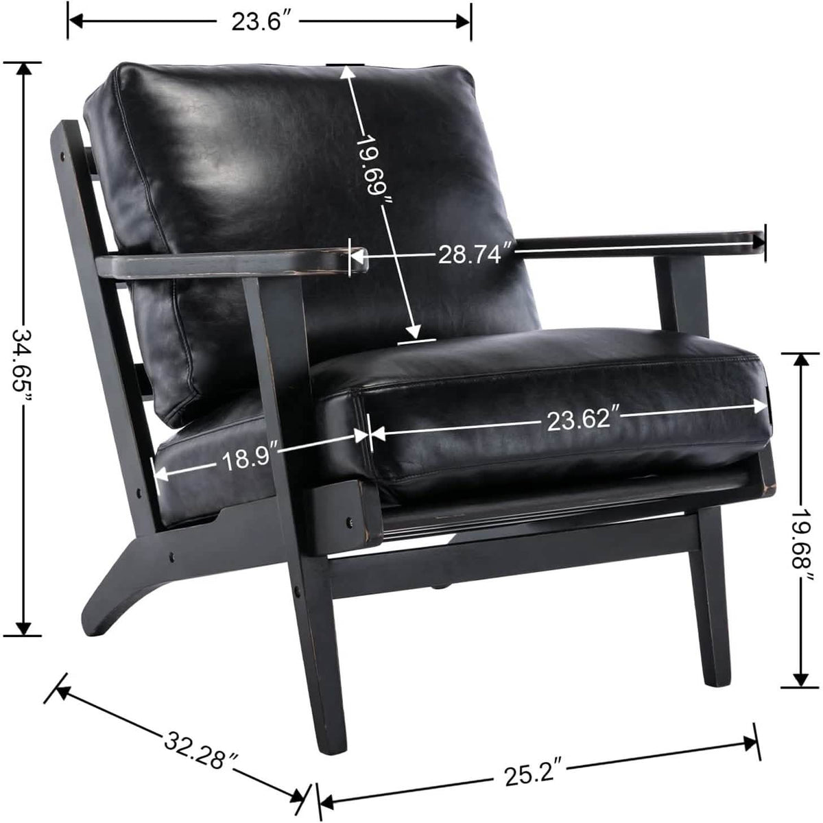 Modern Faux Leather Accent Chair - A-1 Thread Vault