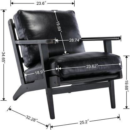 Modern Faux Leather Accent Chair - A-1 Thread Vault