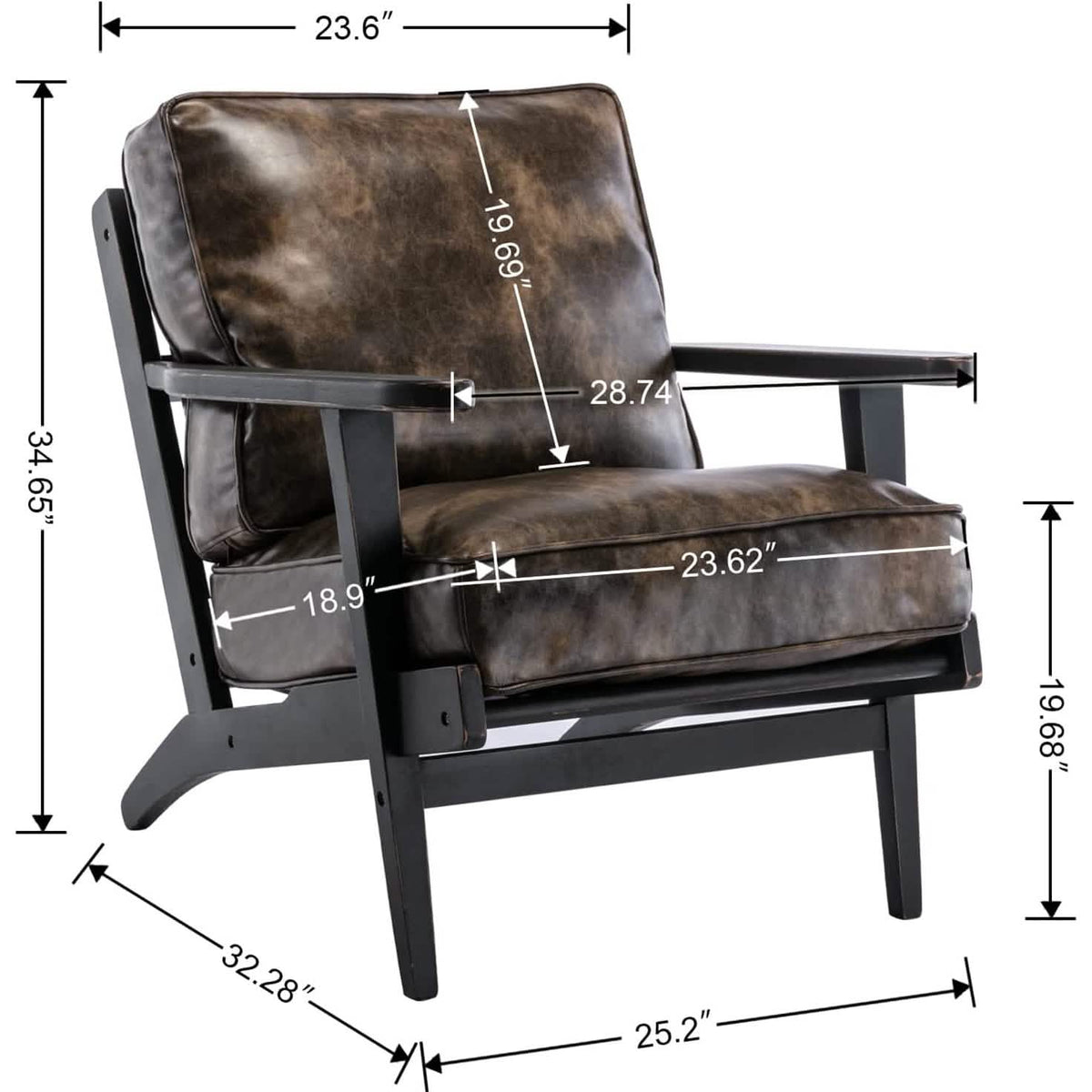 Modern Faux Leather Accent Chair - A-1 Thread Vault