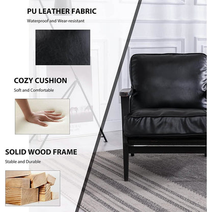 Modern Faux Leather Accent Chair - A-1 Thread Vault