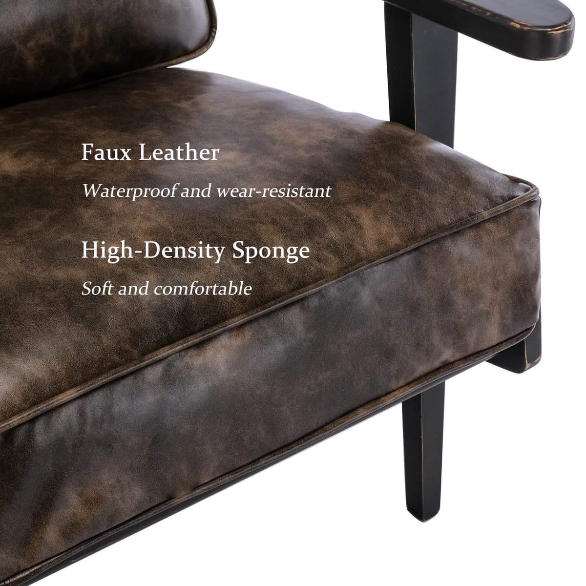 Modern Faux Leather Accent Chair - A-1 Thread Vault