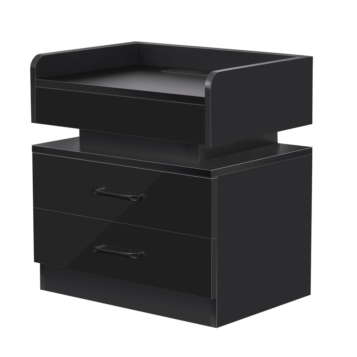 Modern Night Stand with LED Lights and Charging Station - A-1 Thread Vault