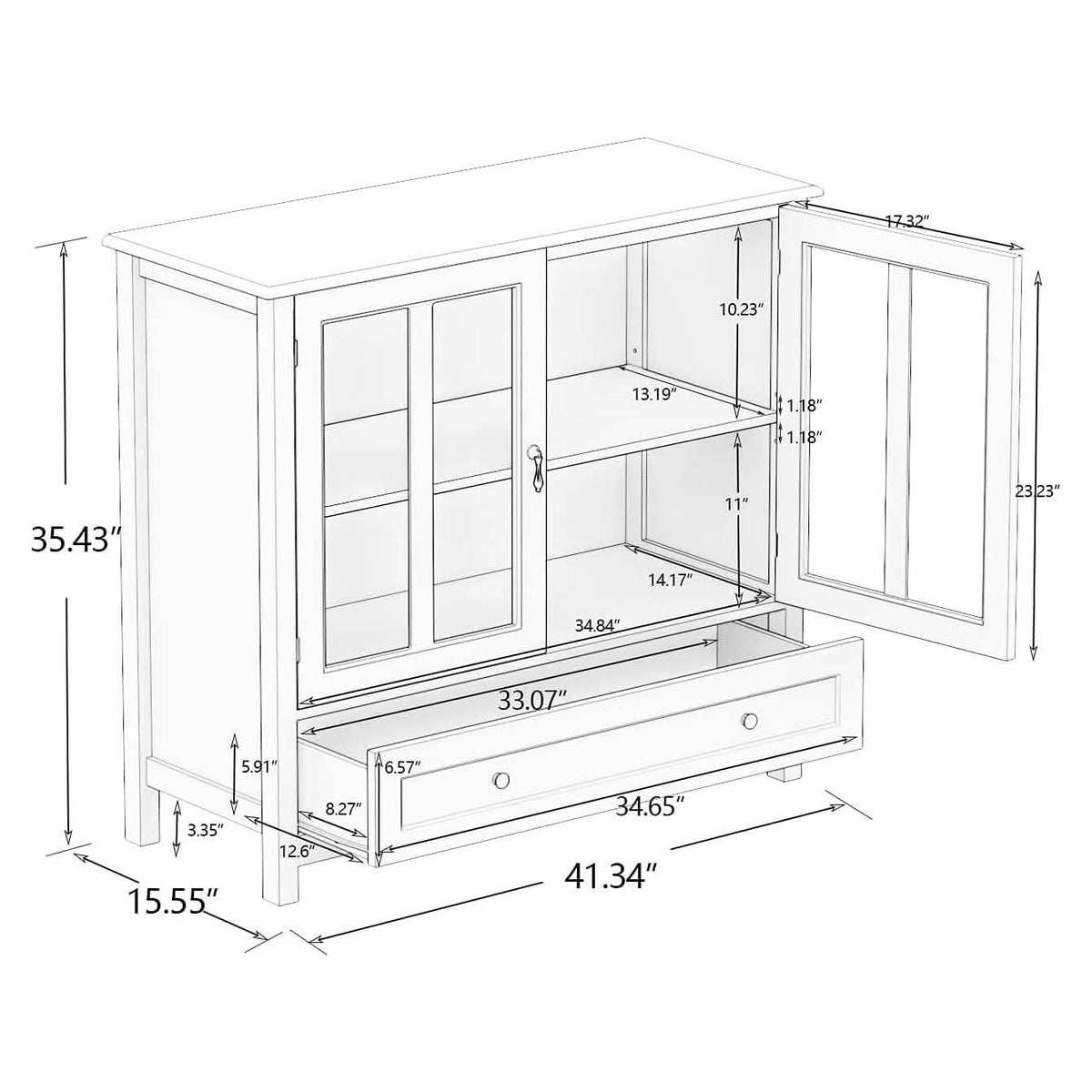 Modern Storage Cabinet with Metal Handles - A-1 Thread Vault