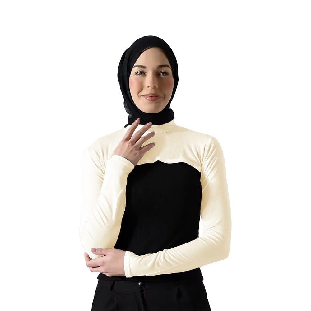 Modest Shoulder-Cover Base Layer Versatile Sleeveless Inner Top with Attached Sleeves | One Size (MAC409) - A-1 Thread Vault