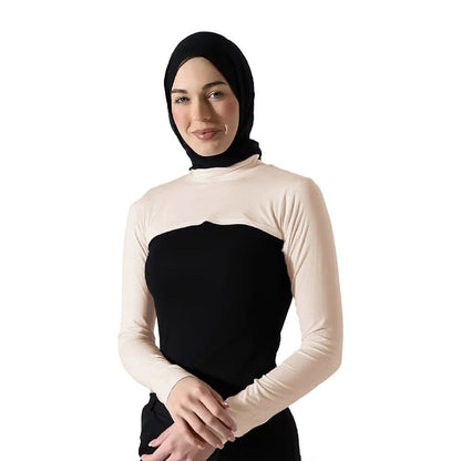 Modest Shoulder-Cover Base Layer Versatile Sleeveless Inner Top with Attached Sleeves | One Size (MAC409) - A-1 Thread Vault