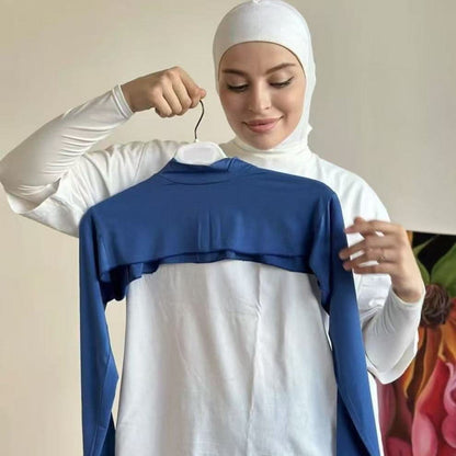 Modest Shoulder-Cover Base Layer Versatile Sleeveless Inner Top with Attached Sleeves | One Size (MAC409) - A-1 Thread Vault