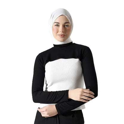 Modest Shoulder-Cover Base Layer Versatile Sleeveless Inner Top with Attached Sleeves | One Size (MAC409) - A-1 Thread Vault