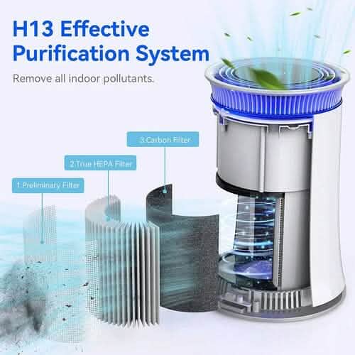 MOOKA Air Purifier for Rooms up to 540sqft with True HEPA & Activated Carbon Filters - A-1 Thread Vault