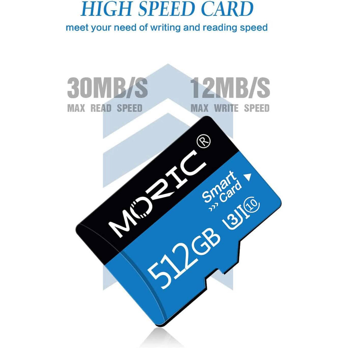 Moric 512GB Micro SD Card with Adapter Class 10 Fast Speed Memory Card (Refurbished) - A-1 Thread Vault