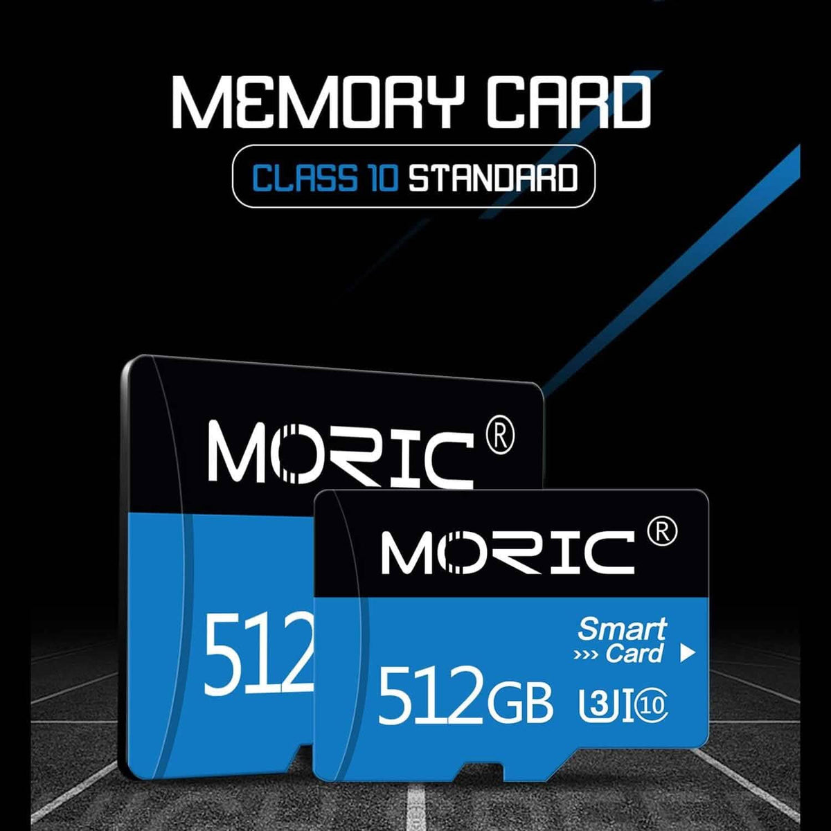 Moric 512GB Micro SD Card with Adapter Class 10 Fast Speed Memory Card (Refurbished) - A-1 Thread Vault