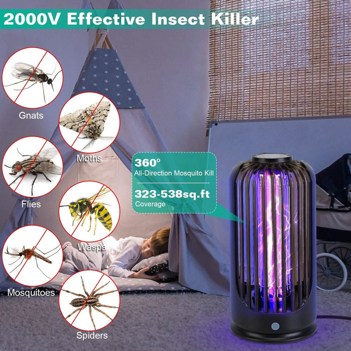 Mosquito Killer Lamp 2000V High Powered Pest Control - A-1 Thread Vault