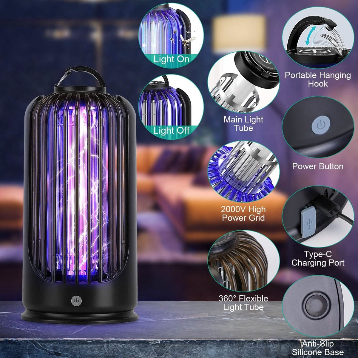 Mosquito Killer Lamp 2000V High Powered Pest Control - A-1 Thread Vault