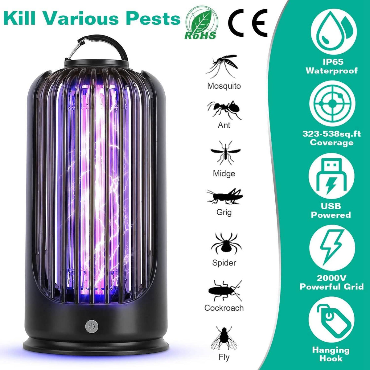 Mosquito Killer Lamp 2000V High Powered Pest Control - A-1 Thread Vault