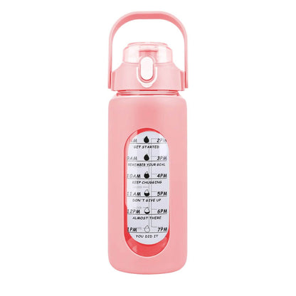 Motivational Water Bottle Intake Tracker with Straw Time Marker Silicone Sleeve Handle - A-1 Thread Vault