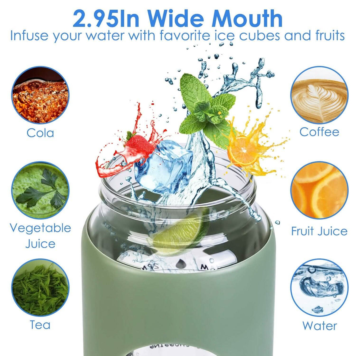Motivational Water Bottle Intake Tracker with Straw Time Marker Silicone Sleeve Handle - A-1 Thread Vault