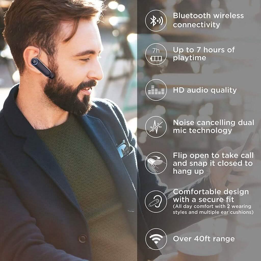 Motorola Boom 3+ Plus in-Ear Wireless Mono Bluetooth Headset Noise Cancellation - A-1 Thread Vault