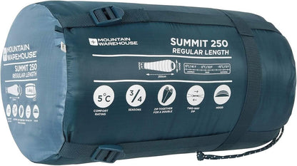 Mountain Warehouse Summit 250 Winter Sleeping Bag - Mummy Shape (Regular Length) - A-1 Thread Vault