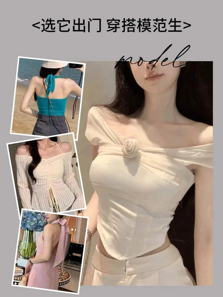 MOYISU Strapless Push Up Bra Underwear, Cross Back for Small Chest, Padded Enhancer Adhesive Lift to Look Bigger, Deep Plunge - A-1 Thread Vault