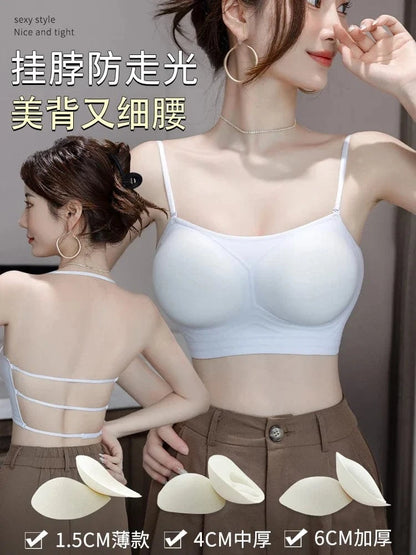 MOYISU Strapless Push Up Bra Underwear, Cross Back for Small Chest, Padded Enhancer Adhesive Lift to Look Bigger, Deep Plunge - A-1 Thread Vault