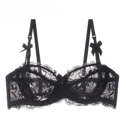 MOYISU Summer Lingerie Set Sheer French Lace Minimiser Bra Briefs Ultra Thin Sexy Women's Underwear Big Bust Sexy Tushy & Panty - A-1 Thread Vault