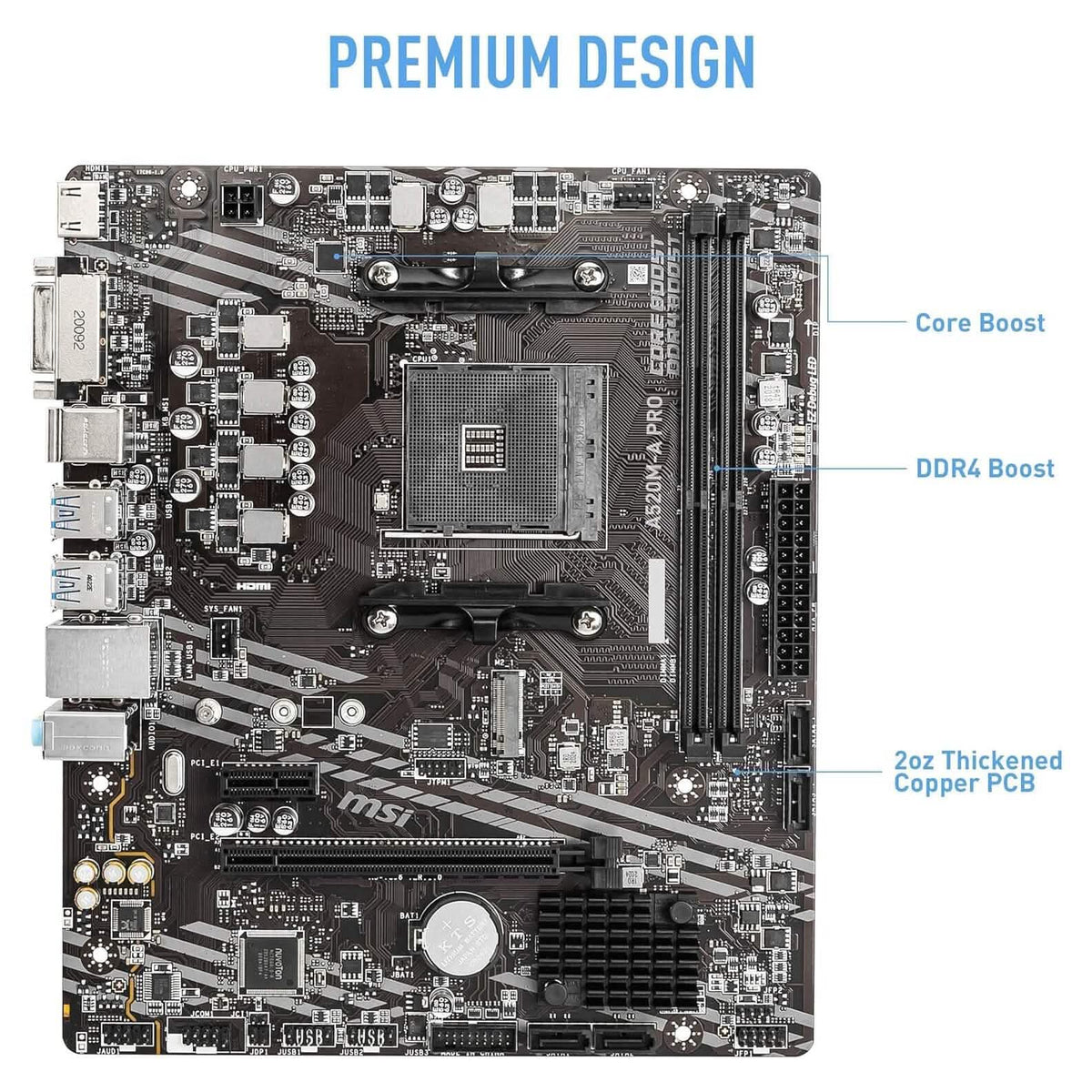 MSI A520M-A PRO Gaming Motherboard (Refurbished) - A-1 Thread Vault