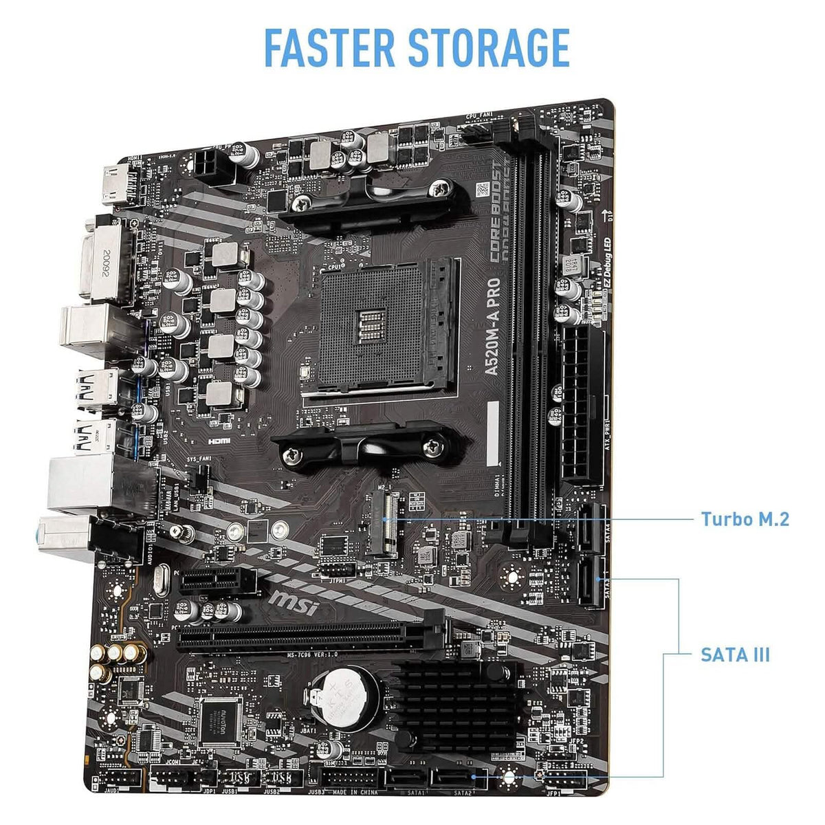MSI A520M-A PRO Gaming Motherboard (Refurbished) - A-1 Thread Vault