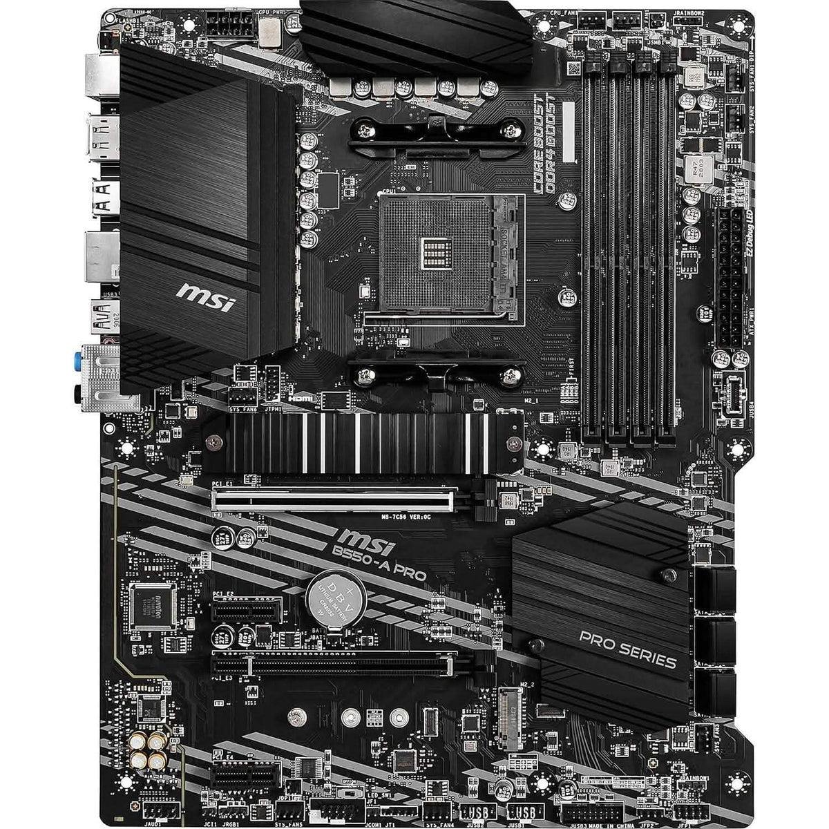 MSI B550-A PRO ProSeries Motherboard (AMD AM4, DDR4, PCIe 4.0, SATA 6Gb/s, M.2, USB 3.2 Gen 2, HDMI/DP, ATX) (Refurbished) - A-1 Thread Vault