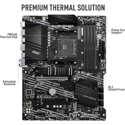 MSI B550-A PRO ProSeries Motherboard (AMD AM4, DDR4, PCIe 4.0, SATA 6Gb/s, M.2, USB 3.2 Gen 2, HDMI/DP, ATX) (Refurbished) - A-1 Thread Vault